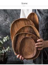 Load image into Gallery viewer, Irregular Solid Wood Pan Plate - ModHomeSpace