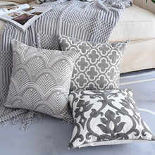 Load image into Gallery viewer, Elegant Geometric Grey Cushion Cover - ModHomeSpace