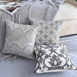 Elegant Geometric Grey Cushion Cover - ModHomeSpace