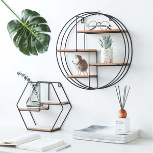 Nordic Style Iron Wooden Storage Rack - ModHomeSpace