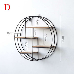 Nordic Style Iron Wooden Storage Rack - ModHomeSpace