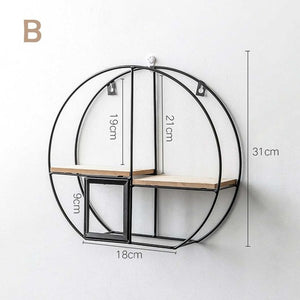 Nordic Style Iron Wooden Storage Rack - ModHomeSpace