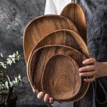 Load image into Gallery viewer, Irregular Solid Wood Pan Plate - ModHomeSpace