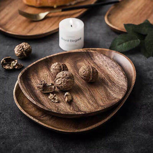 Irregular Solid Wood Pan Plate - ModHomeSpace